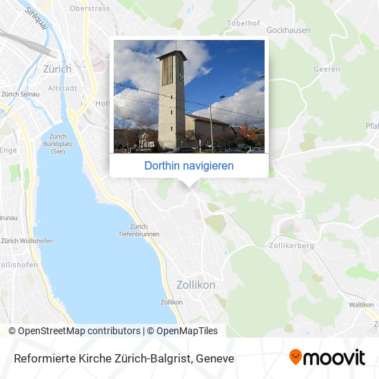 Reformierte Kirche Zürich-Balgrist Karte
