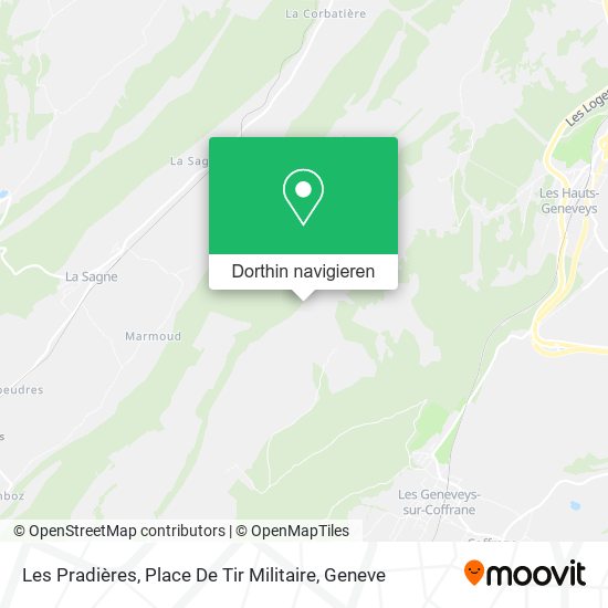 Les Pradières, Place De Tir Militaire Karte