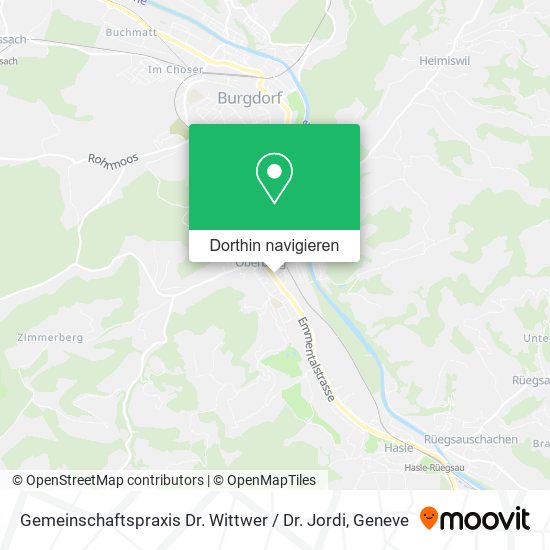 Gemeinschaftspraxis Dr. Wittwer / Dr. Jordi Karte