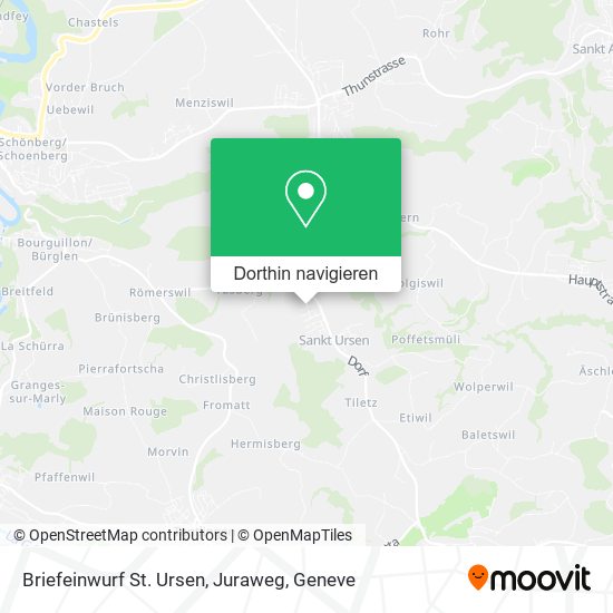 Briefeinwurf St. Ursen, Juraweg Karte