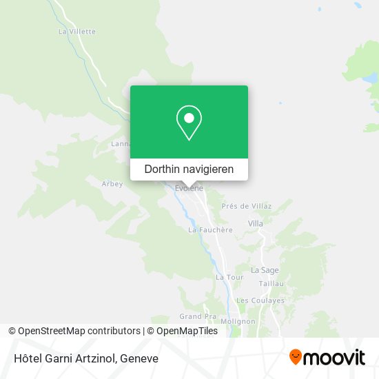Hôtel Garni Artzinol Karte