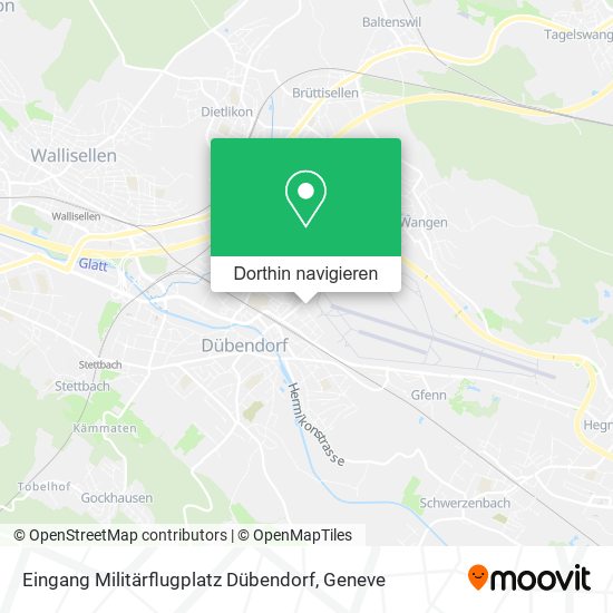 Eingang Militärflugplatz Dübendorf Karte