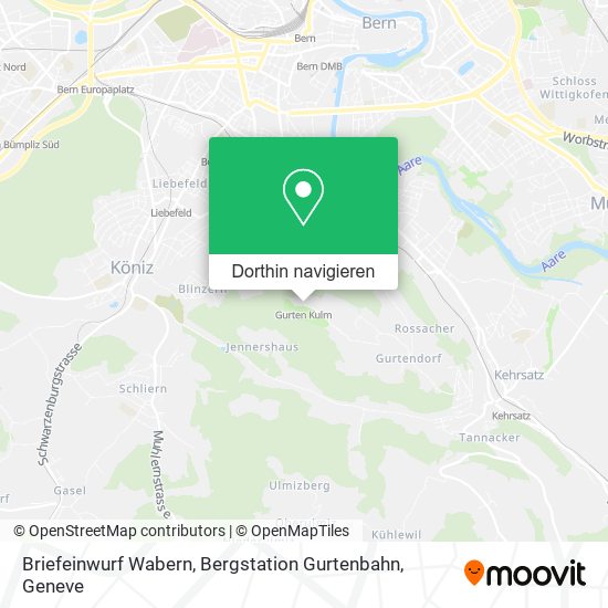 Briefeinwurf Wabern, Bergstation Gurtenbahn Karte