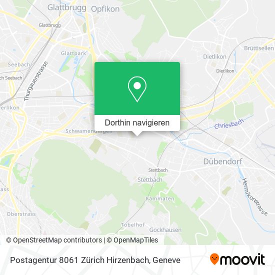 Postagentur 8061 Zürich Hirzenbach Karte