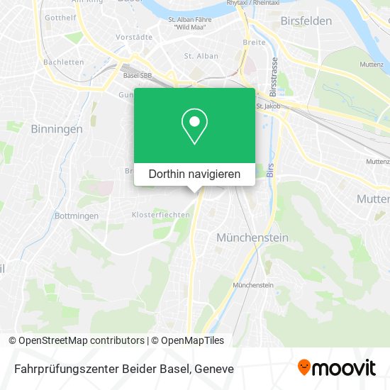 Fahrprüfungszenter Beider Basel Karte