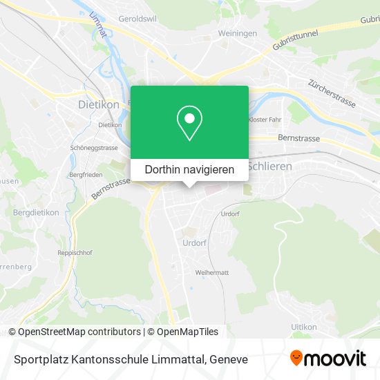 Sportplatz Kantonsschule Limmattal Karte