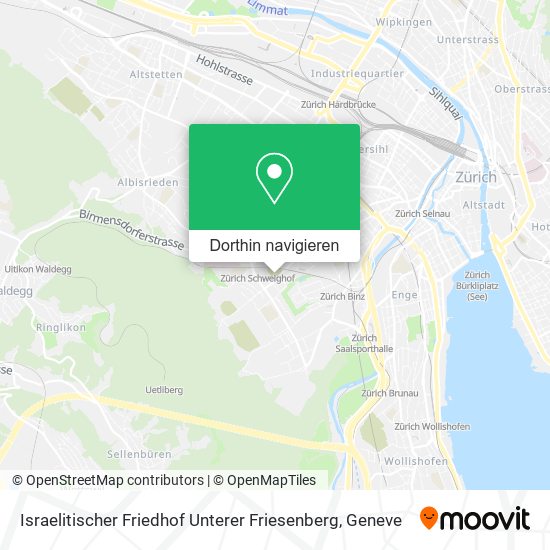 Israelitischer Friedhof Unterer Friesenberg Karte