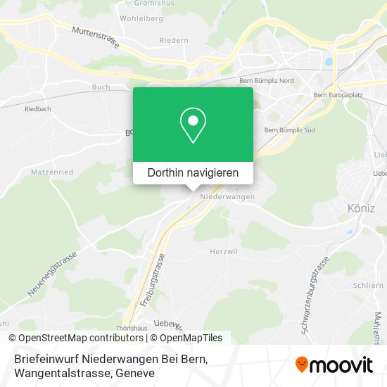 Briefeinwurf Niederwangen Bei Bern, Wangentalstrasse Karte
