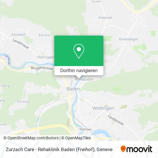 Zurzach Care - Rehaklinik Baden (Freihof) Karte