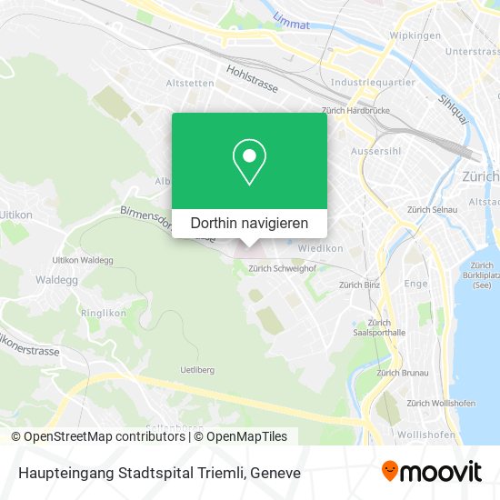 Haupteingang Stadtspital Triemli Karte