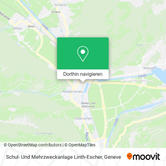 Schul- Und Mehrzweckanlage Linth-Escher Karte