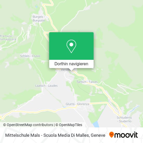 Mittelschule Mals - Scuola Media Di Malles Karte