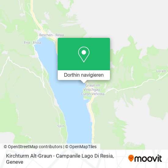 Kirchturm Alt-Graun - Campanile Lago Di Resia Karte