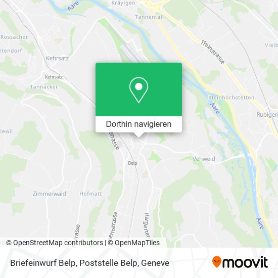 Briefeinwurf Belp, Poststelle Belp Karte