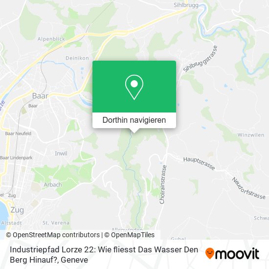 Industriepfad Lorze 22: Wie ﬂiesst Das Wasser Den Berg Hinauf? Karte