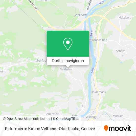 Reformierte Kirche Veltheim-Oberflachs Karte