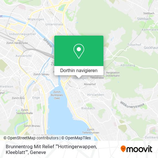 Brunnentrog Mit Relief ""Hottingerwappen, Kleeblatt"" Karte