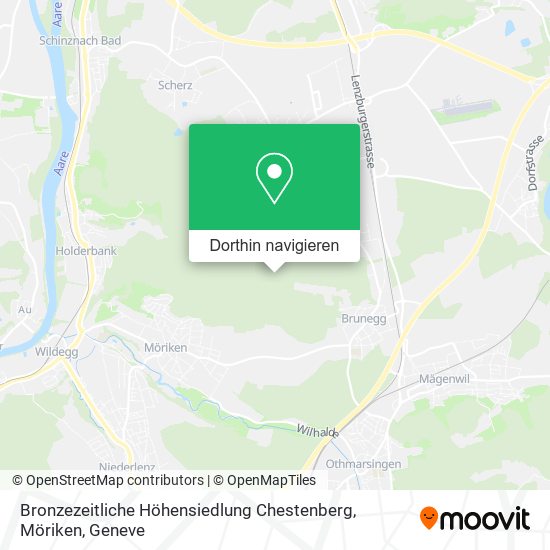 Bronzezeitliche Höhensiedlung Chestenberg, Möriken Karte