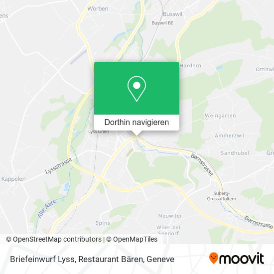 Briefeinwurf Lyss, Restaurant Bären Karte