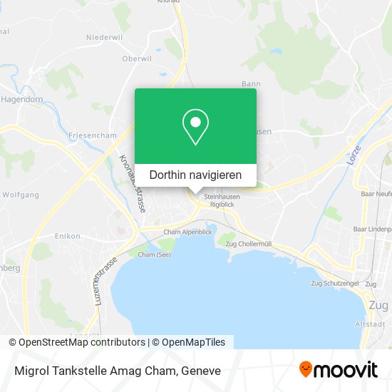 Migrol Tankstelle Amag Cham Karte