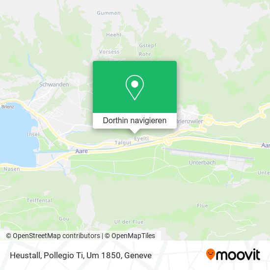 Heustall, Pollegio Ti, Um 1850 Karte