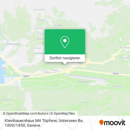 Kleinbauernhaus Mit Töpferei, Unterseen Be, 1800 / 1850 Karte