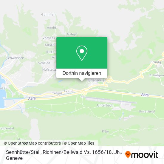 Sennhütte / Stall, Richinen / Bellwald Vs, 1656 / 18. Jh. Karte