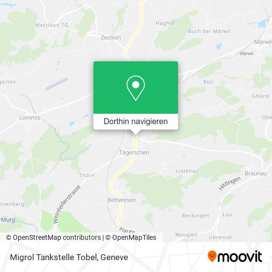Migrol Tankstelle Tobel Karte