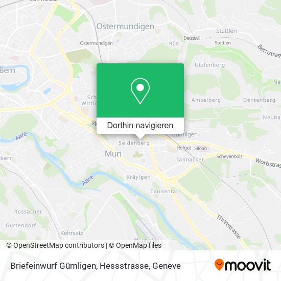 Briefeinwurf Gümligen, Hessstrasse Karte
