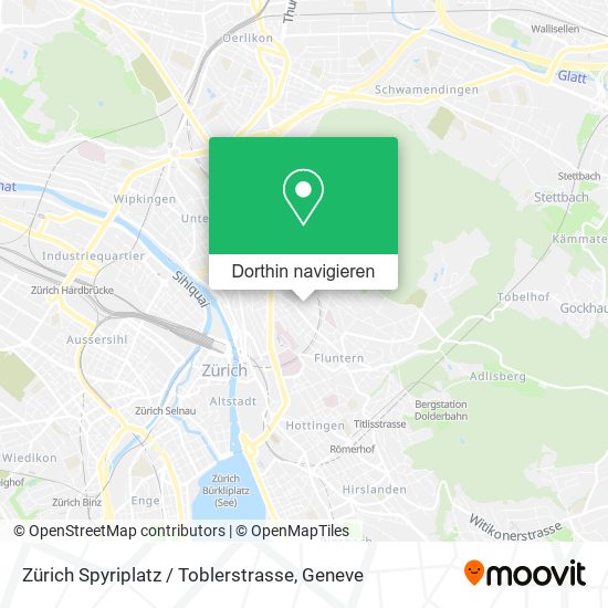 Zürich Spyriplatz / Toblerstrasse Karte