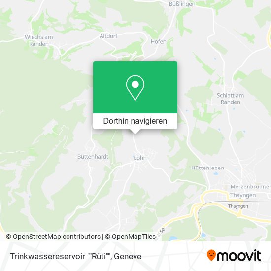 Trinkwassereservoir ""Rüti"" Karte