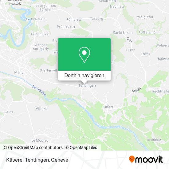 Käserei Tentlingen Karte