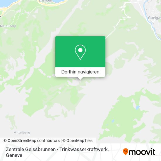Zentrale Geissbrunnen - Trinkwasserkraftwerk Karte