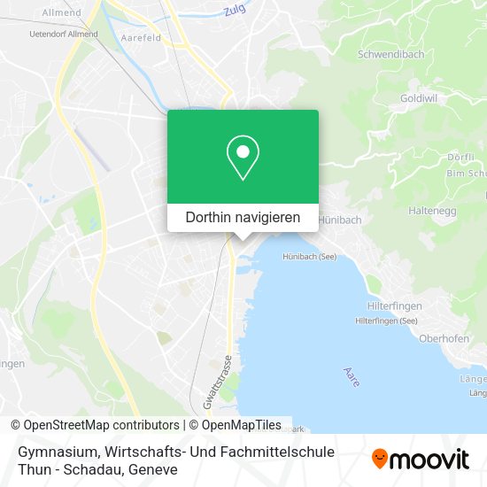 Gymnasium, Wirtschafts- Und Fachmittelschule Thun - Schadau Karte