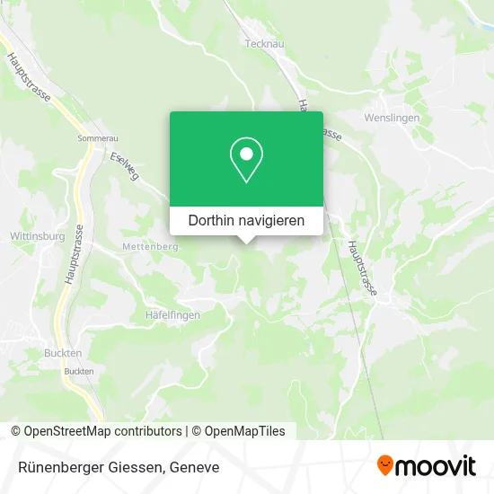 Rünenberger Giessen Karte