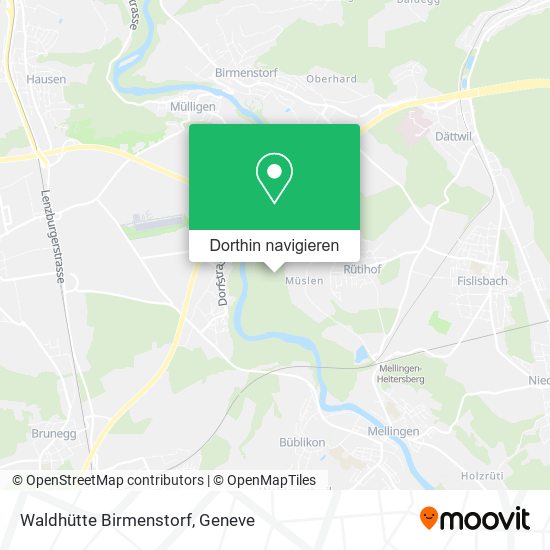 Waldhütte Birmenstorf Karte