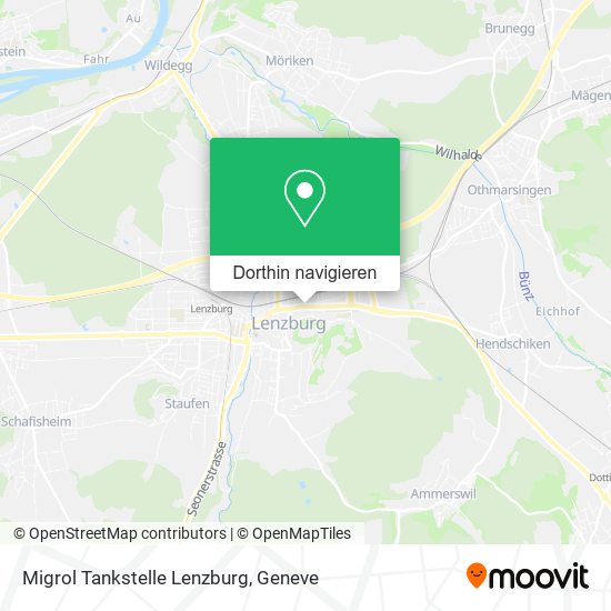 Migrol Tankstelle Lenzburg Karte