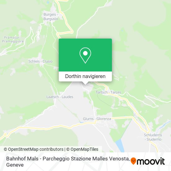 Bahnhof Mals - Parcheggio Stazione Malles Venosta Karte