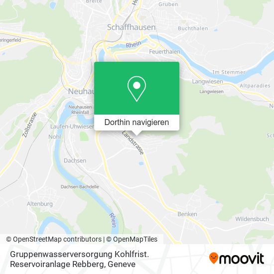 Gruppenwasserversorgung Kohlfrist. Reservoiranlage Rebberg Karte