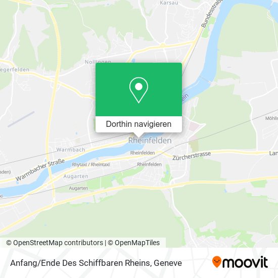 Anfang / Ende Des Schiffbaren Rheins Karte