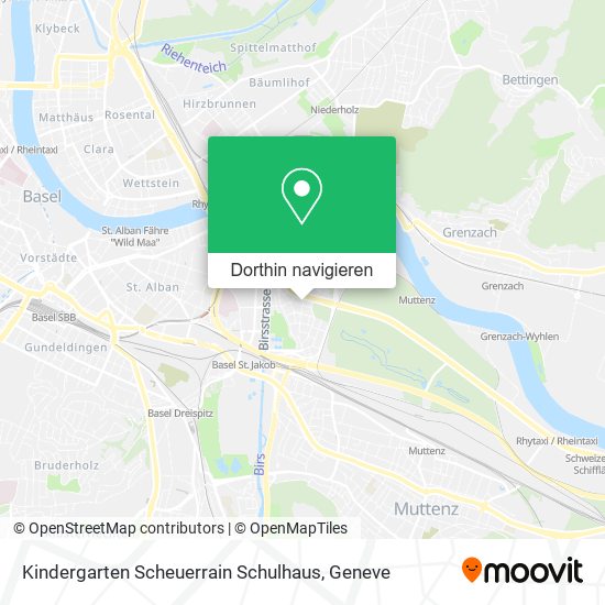 Kindergarten Scheuerrain Schulhaus Karte