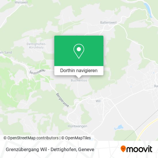 Grenzübergang Wil - Dettighofen Karte