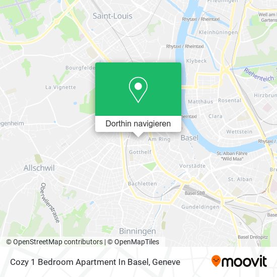 Cozy 1 Bedroom Apartment In Basel Karte