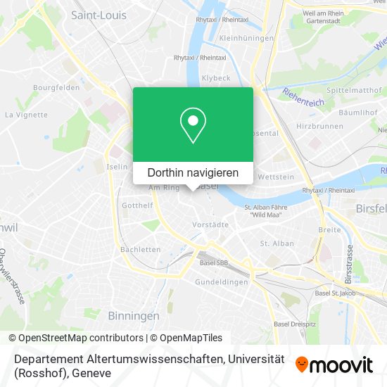 Departement Altertumswissenschaften, Universität (Rosshof) Karte