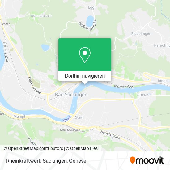 Rheinkraftwerk Säckingen Karte