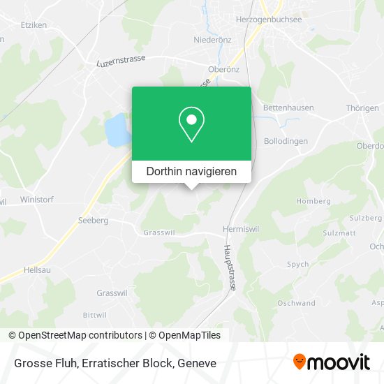 Grosse Fluh, Erratischer Block Karte