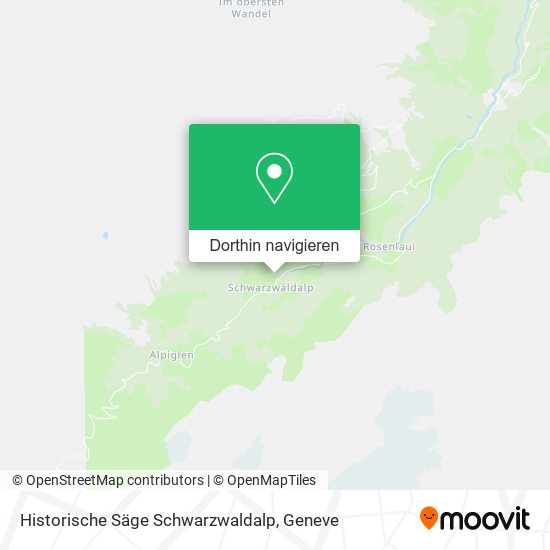 Historische Säge Schwarzwaldalp Karte