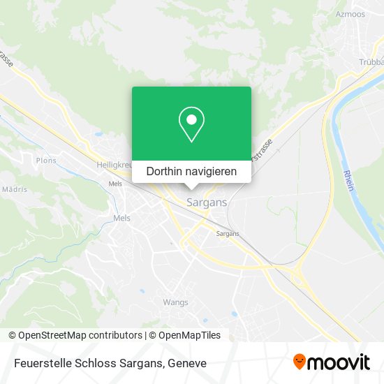 Feuerstelle Schloss Sargans Karte