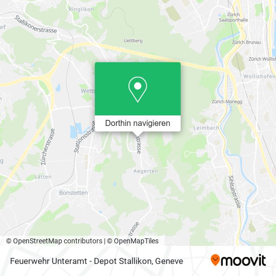 Feuerwehr Unteramt - Depot Stallikon Karte
