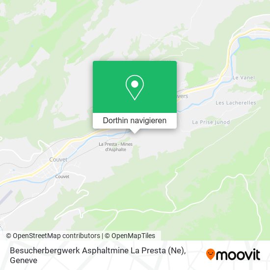 Besucherbergwerk Asphaltmine La Presta (Ne) Karte
